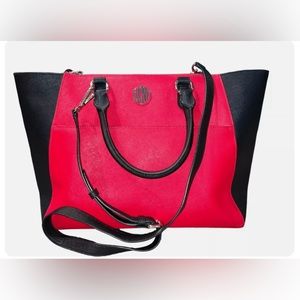 DKNY Bryant Park Red and Black Large Saffiano Bag